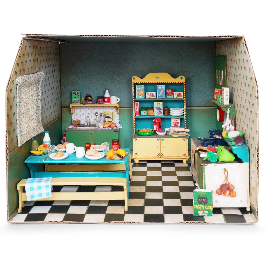 Habitación Miniatura de Cartón - Cocina