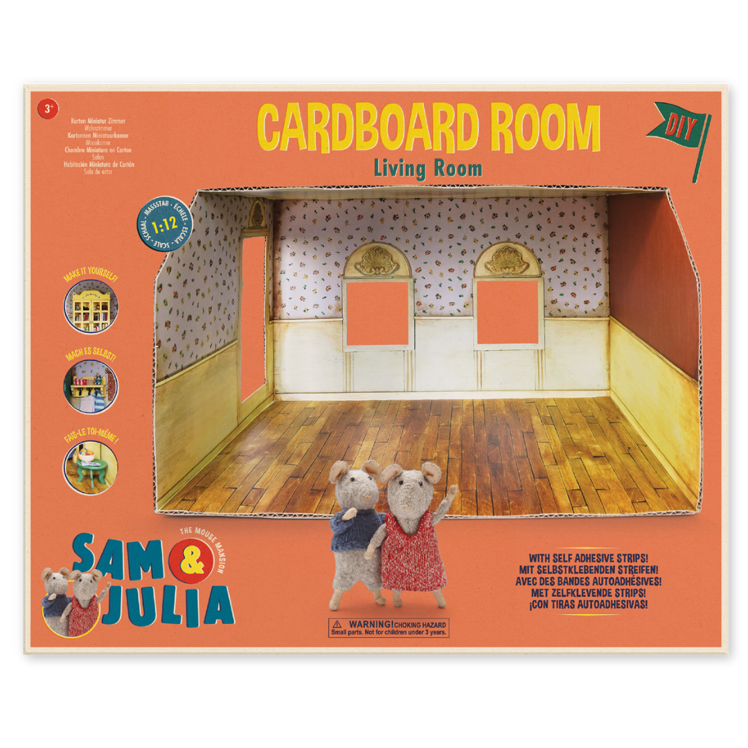 Habitación Miniatura de Cartón – Sala de Estar